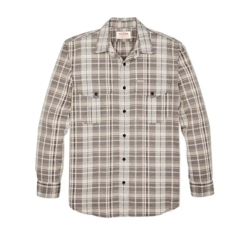 Men‘s Washed Feather Cloth Shirt - Light Brown/Natural Plaid - XL
