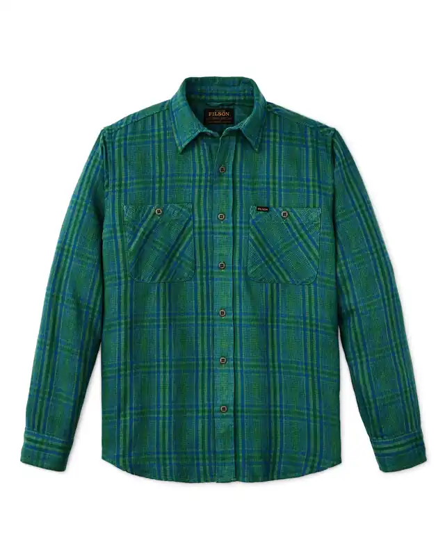 Men‘s Rangeland Flannel Shirt - Green/Blue Plaid - Medium
