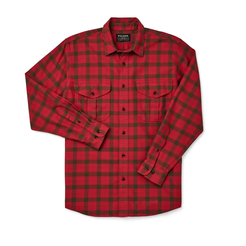 Men‘s Lt Wt Alaskan Guide Shirt - Red/Surplus Green - Small
