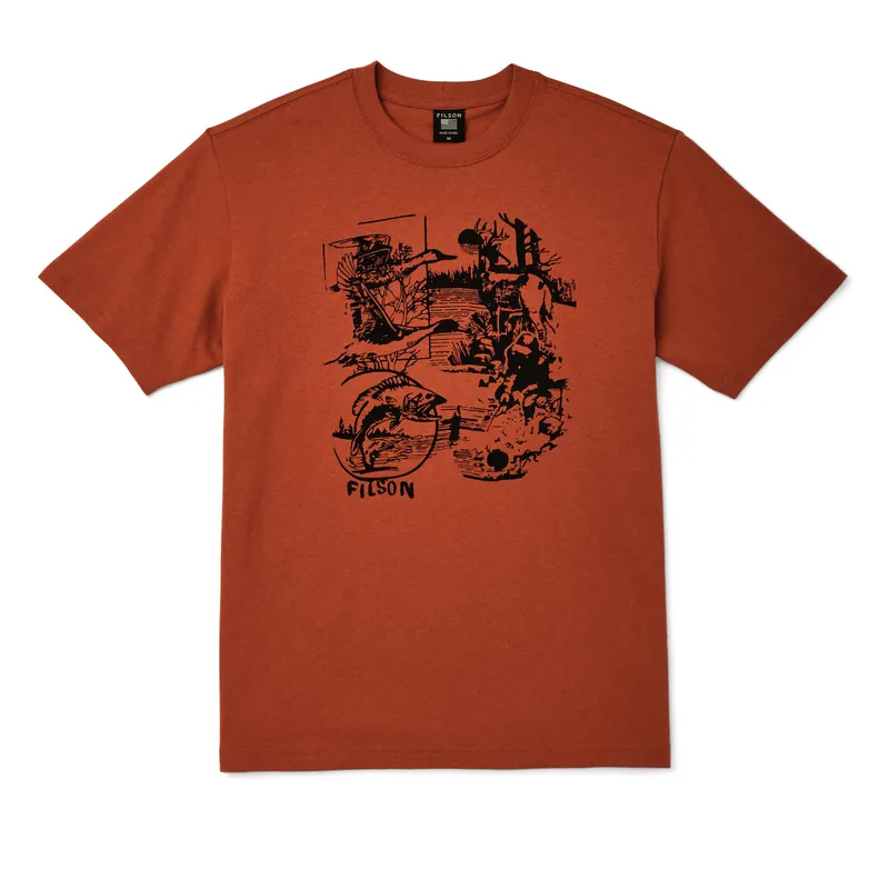 Men‘s Short Sleeve Pioneer Graphic T-shirt - Iron Rust - XXL