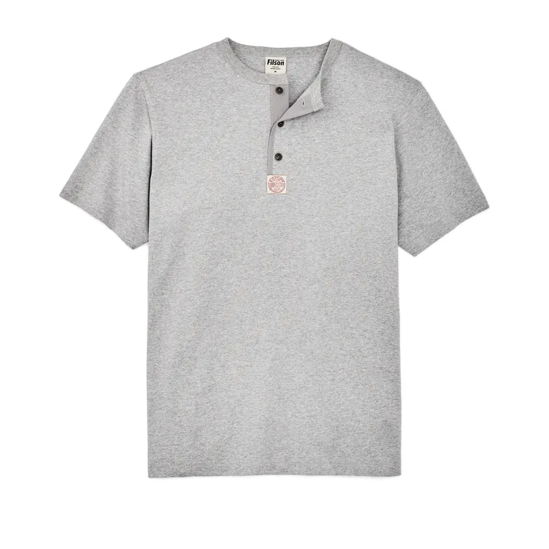 Men‘s Short Sleeve Frontier Henley T-shirt - Heather Gray - Large
