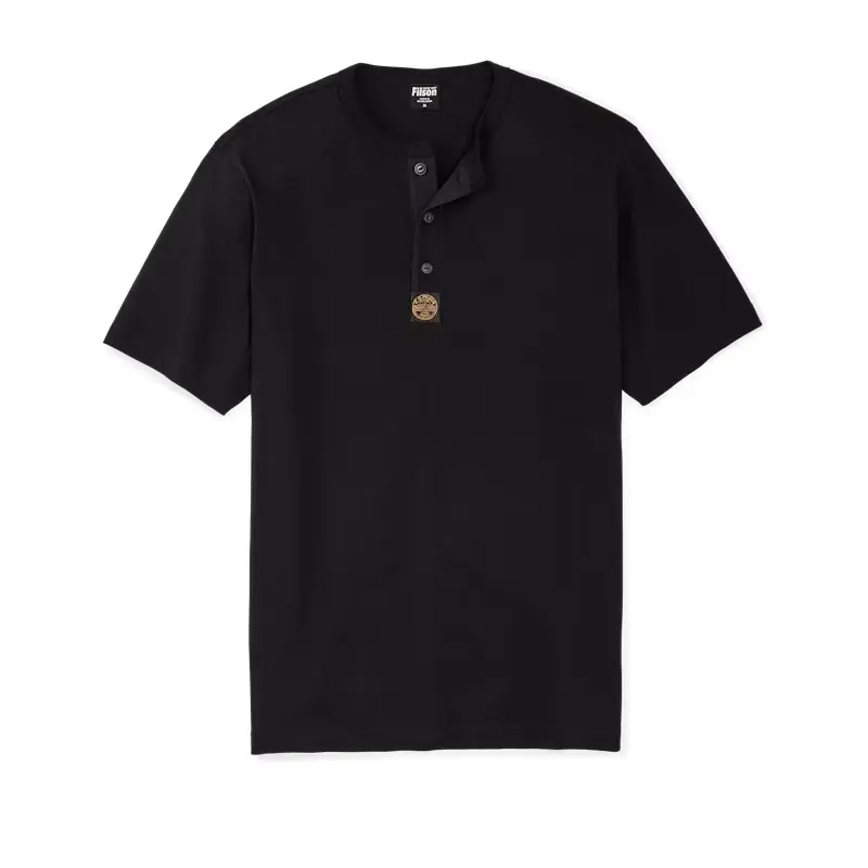 Men‘s Short Sleeve Frontier Henley T-shirt - Black - Large