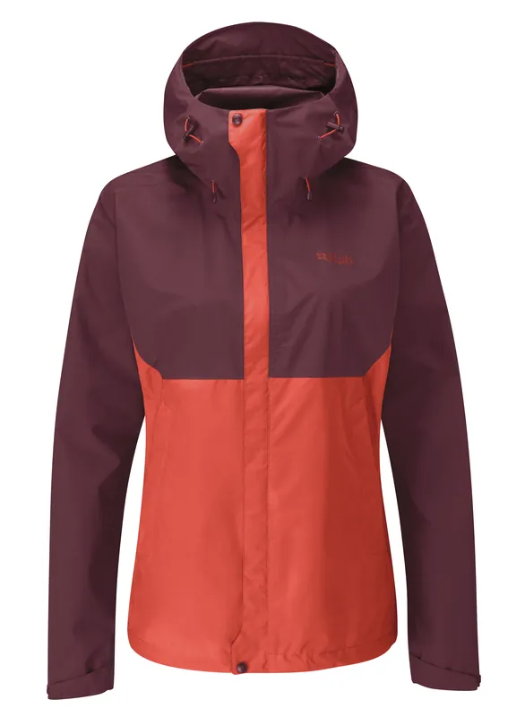 Rab Women‘s Downpour Eco Jacket - Deep Heather/Red Grapefruit - Medium