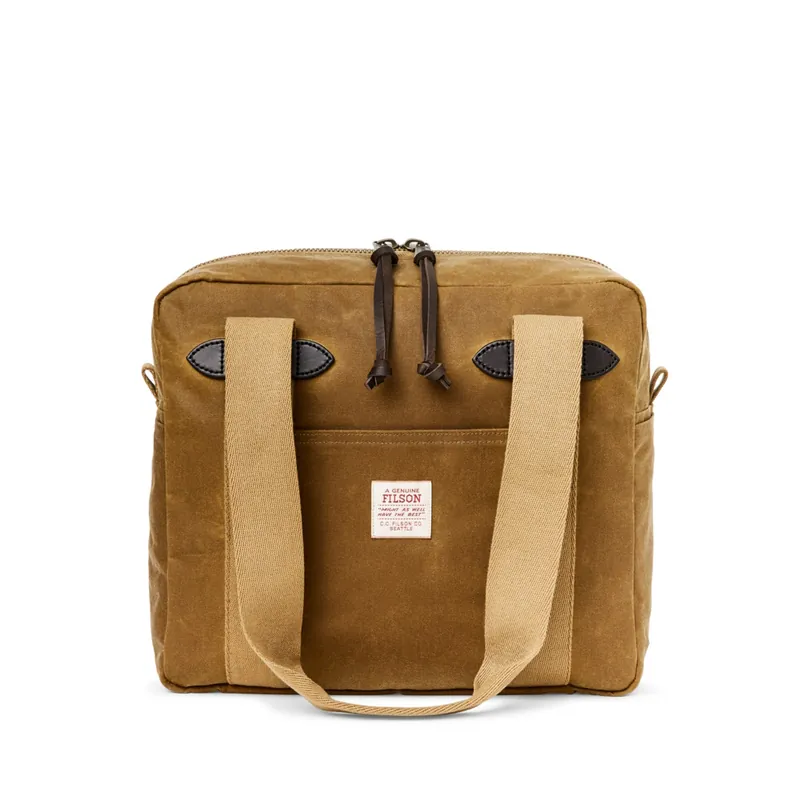 Tin Cloth Tote Bag W/zipper - Dark Tan - One Size