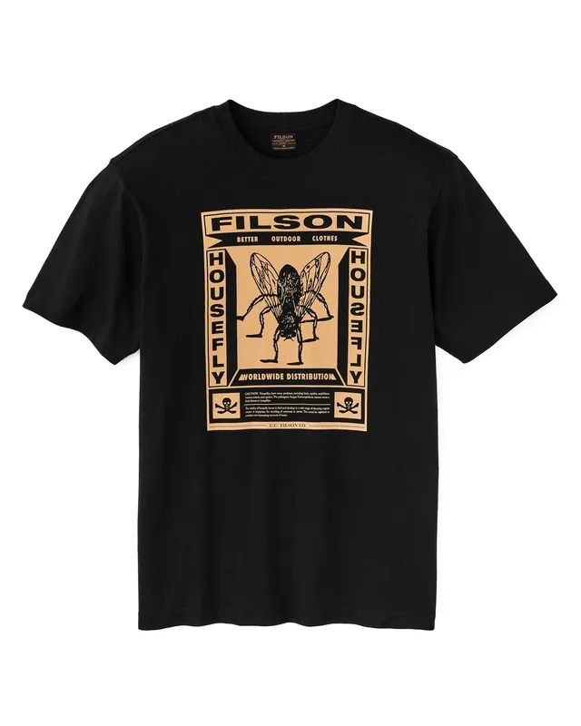 Men‘s X Housefly Frontier Graphic T-shirt - Black/Worldwide - Large