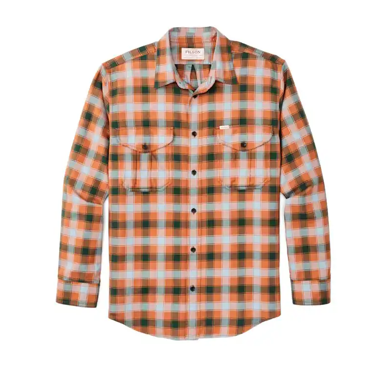Men‘s Lightweight Alaskan Guide Shirt - Clay/Blue/Multi Plaid - Large