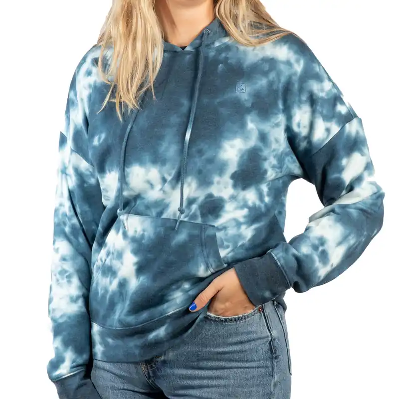 Women‘s Brin Hoodie - Blue Tie Die - Medium