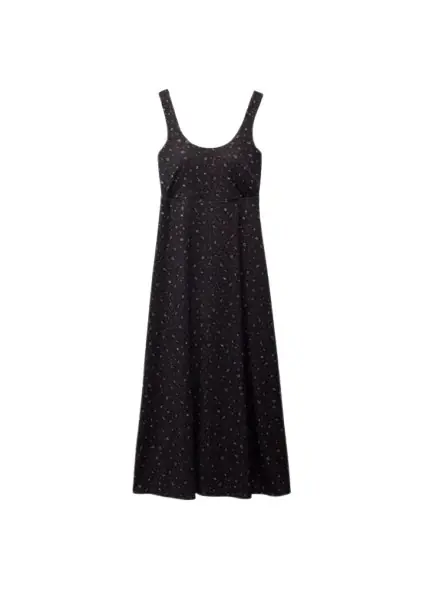 Women‘s Lata Beach Dress - Black Springtime - Small