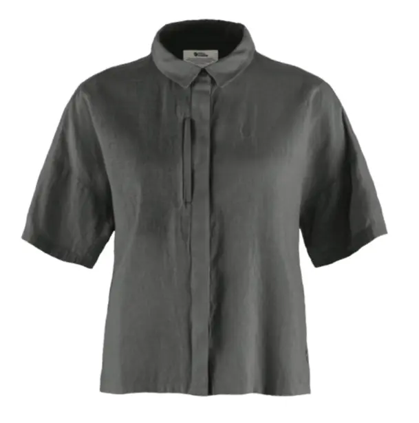 Women‘s Ovik Hemp Camp Shirt Ss - Dark Grey - Medium