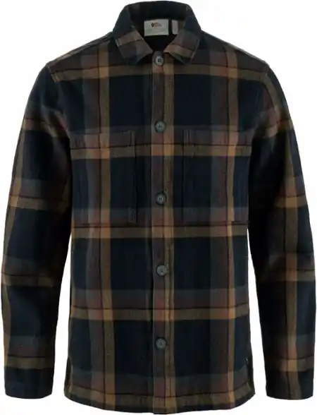 Men‘s Singi Flannel Overshirt - Dark Navy/wood Brown - Small