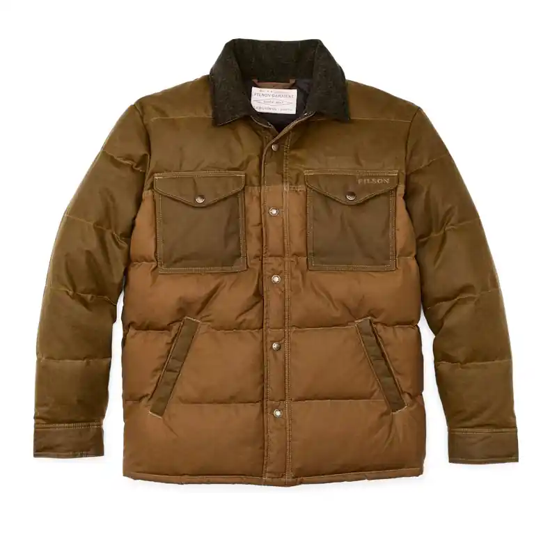 Men‘s Down Jac-shirt - Dark Tan - 2XL