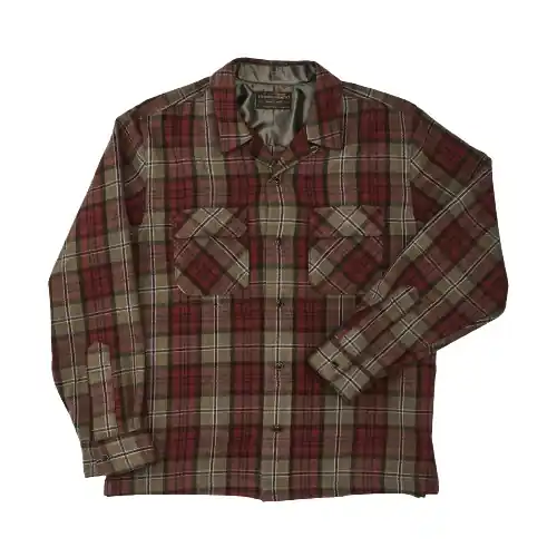 Men‘s Buckner Wool Camp Shirt - Olive Red Multi - XL