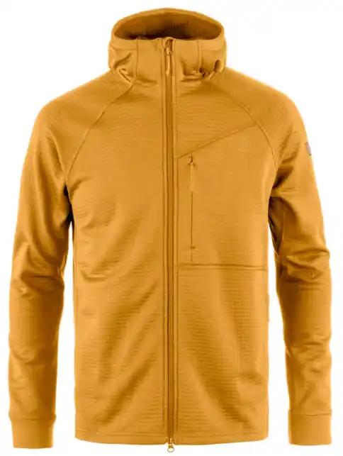Men‘s Abisko Grid Fleece Hoodie - Mustard Yellow - Medium