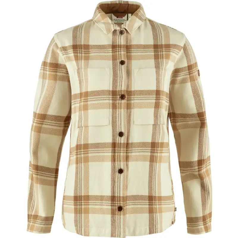 Women‘s Singi Flannel Overshirt - Chalk White/dune Beige - Large