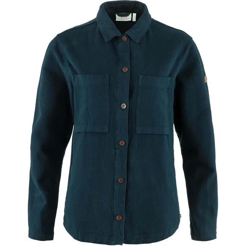 Women‘s Singi Flannel Overshirt - Dark Navy - Large
