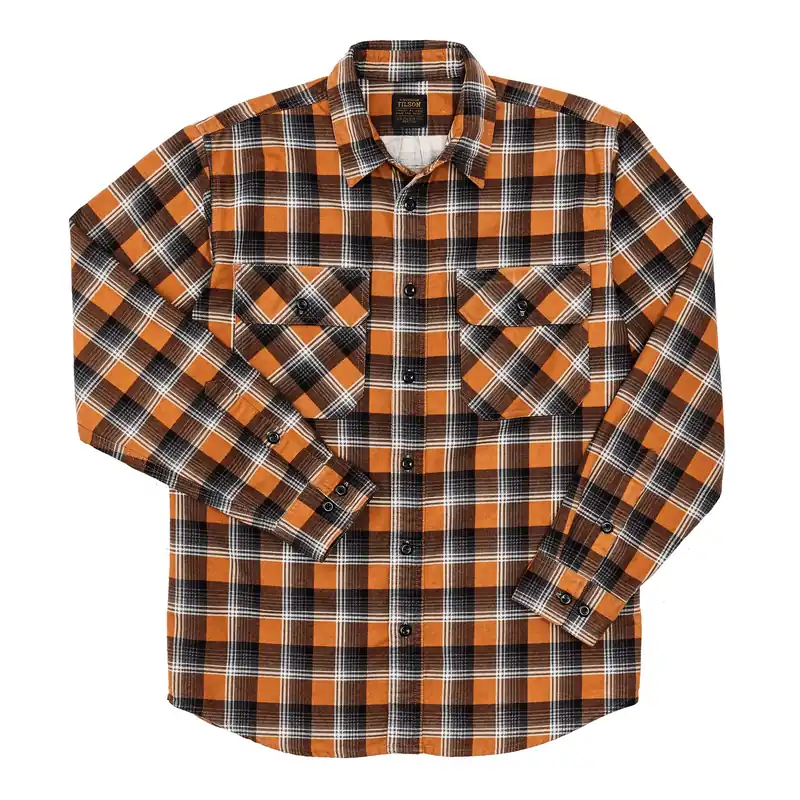 Men‘s Field Flannel Shirt - Amber Rust Gray - Medium