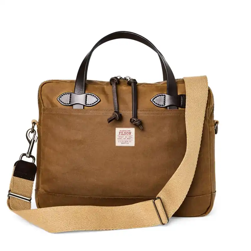 Tin Cloth Compact Briefcase - Darktan - One Size