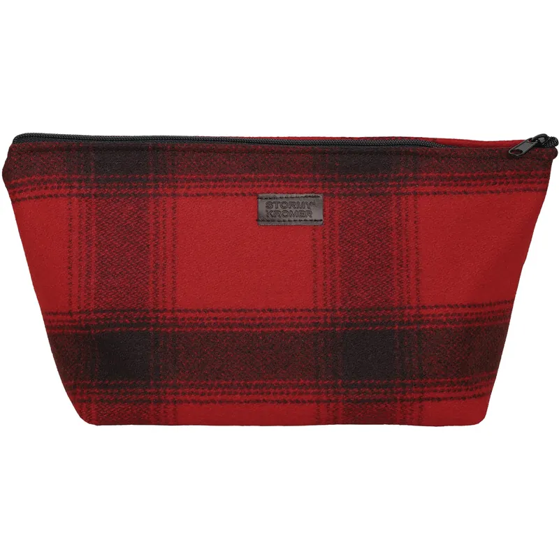 Wool Pouch - Red/black Plaid - Small