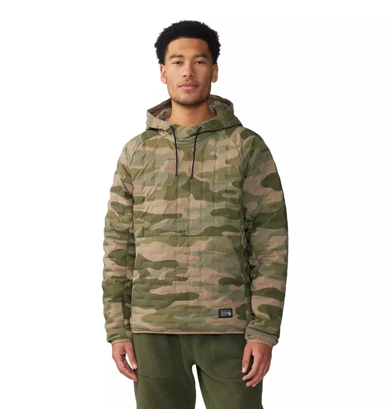 Men‘s Stretchdown Light Pullover Hoody - Trail Dust Camo Print - Small