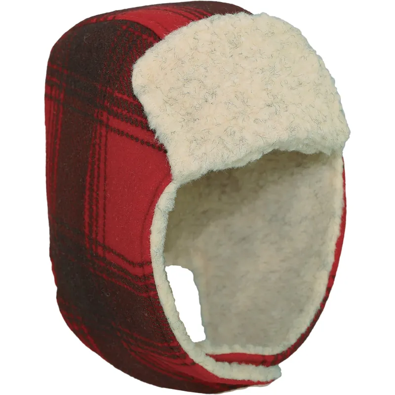 Kids Fleece Aviator - Red/black Plaid - Small