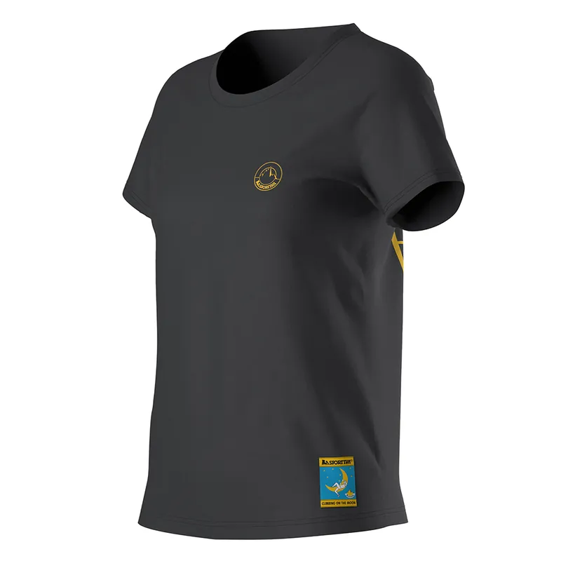 Women‘s Climbing On The Moon T-shirt - Carbon/giallo - XL