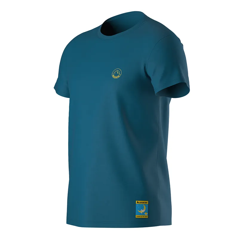 Men‘s Climbing On The Moon T-shirt - Turchese/giallo - Small