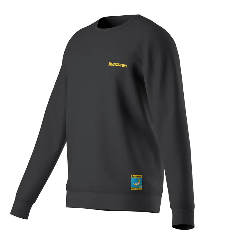 Men‘s Climbing On The Moon Sweatshirt - Carbon/giallo - Small