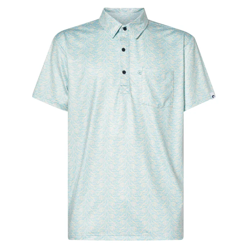 Ss Voyager Polo Printed - Woodcut Print Oat - Small