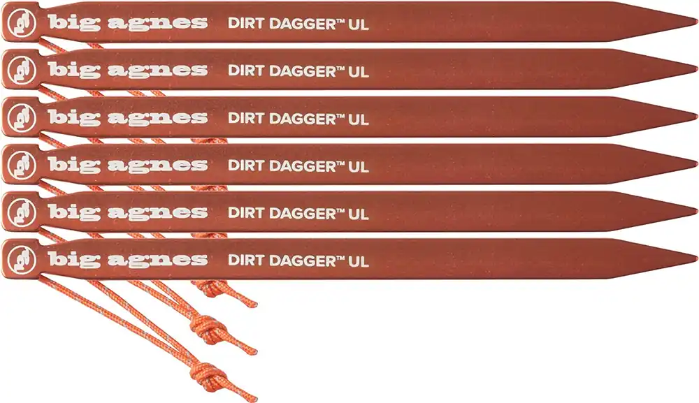 Dirt Dagger UL Tent Stakes Pack OF 30 - Red - 6"