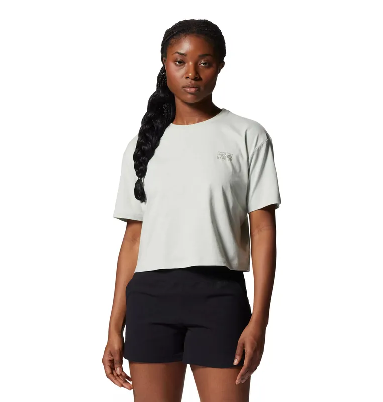 Women‘s Mhw Logo In A Box Crop Short Sleeve - Cactus White - Small