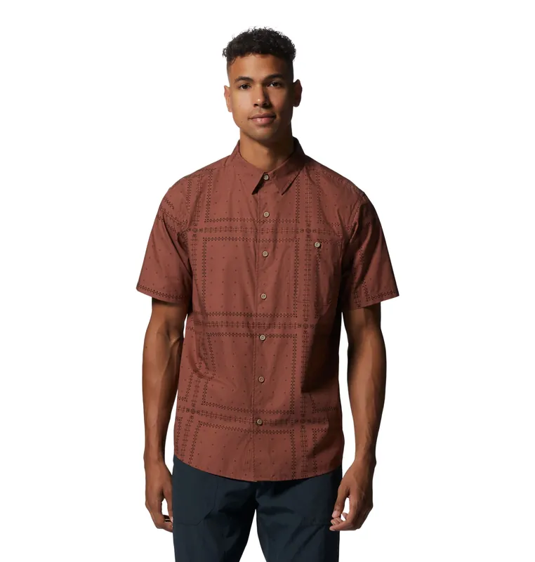 Men‘s Big Cottonwood Short Sleeve Shirt - Clay Earth Bandana Grid - Small