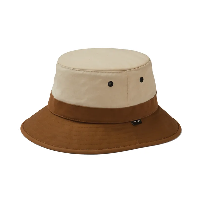 Colour Blocked Waxed Bucket - Natural/british Tan - XL