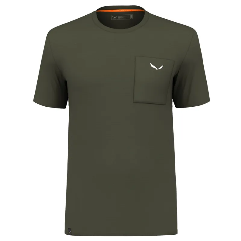 Men‘s Pure Logo Pocket Am T-shirt - Dark Olive Melange - XL