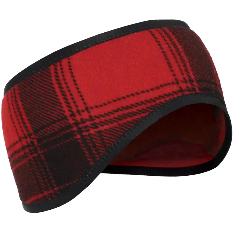 Fleece Headband - Red/black Plaid - Large/XL