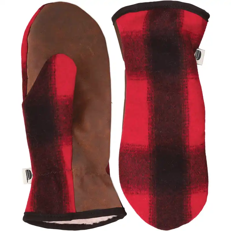 Tough Mitts - Red/black Plaid/dark Leather - Small