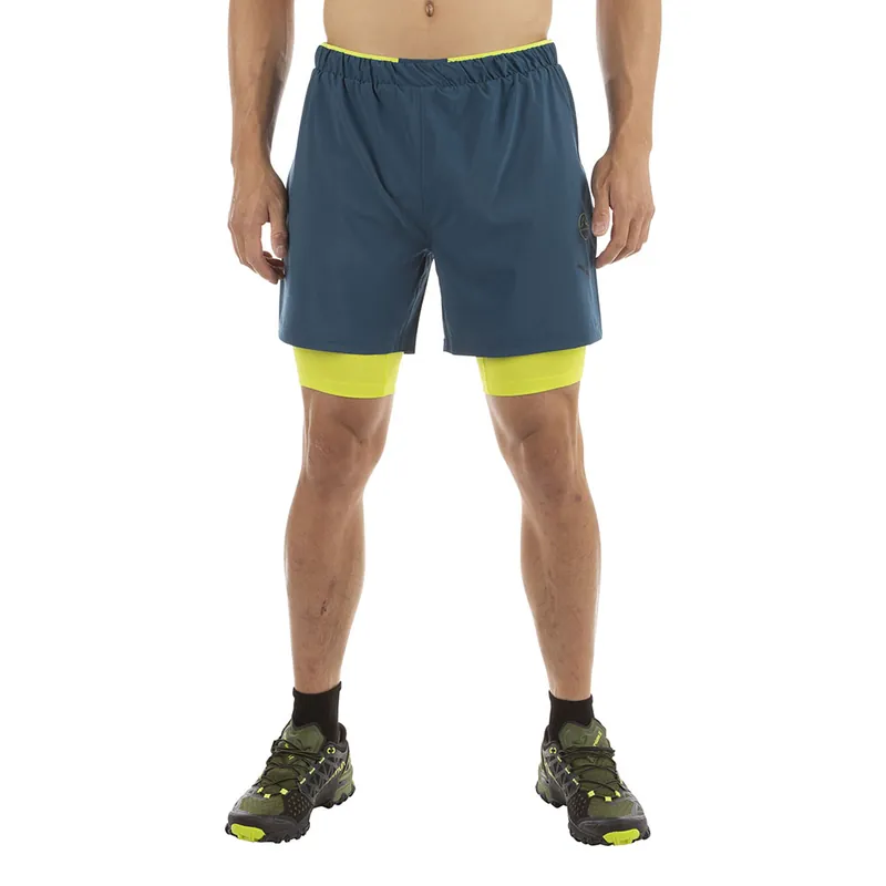 Men‘s Trail Bite Short - Storm Blue/lime Punch - rge