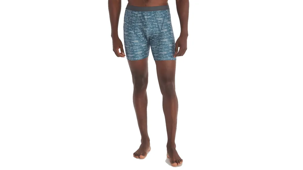 Men‘s Give-n-go 2.0 Boxer Brief - Steel Blue Fish - Small