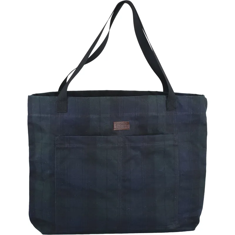 Wax Cotton Tote - Black Watch Pld