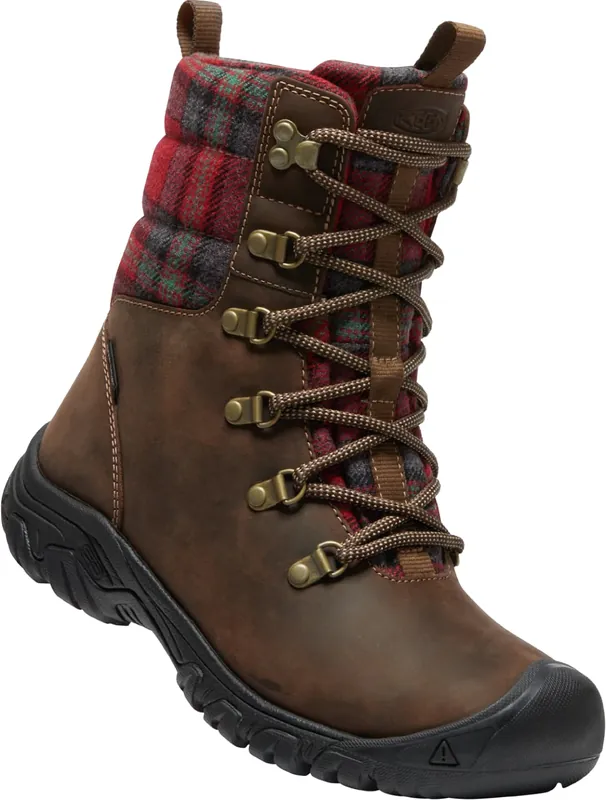 Women‘s Greta Boot Wp - Dark Brown/red Plaid - 5.5