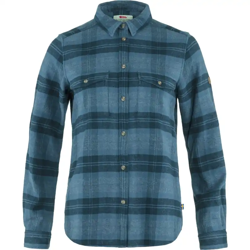 Ovik Heavy Flannel Shirt - Indigo Blue-dark Navy - Medium