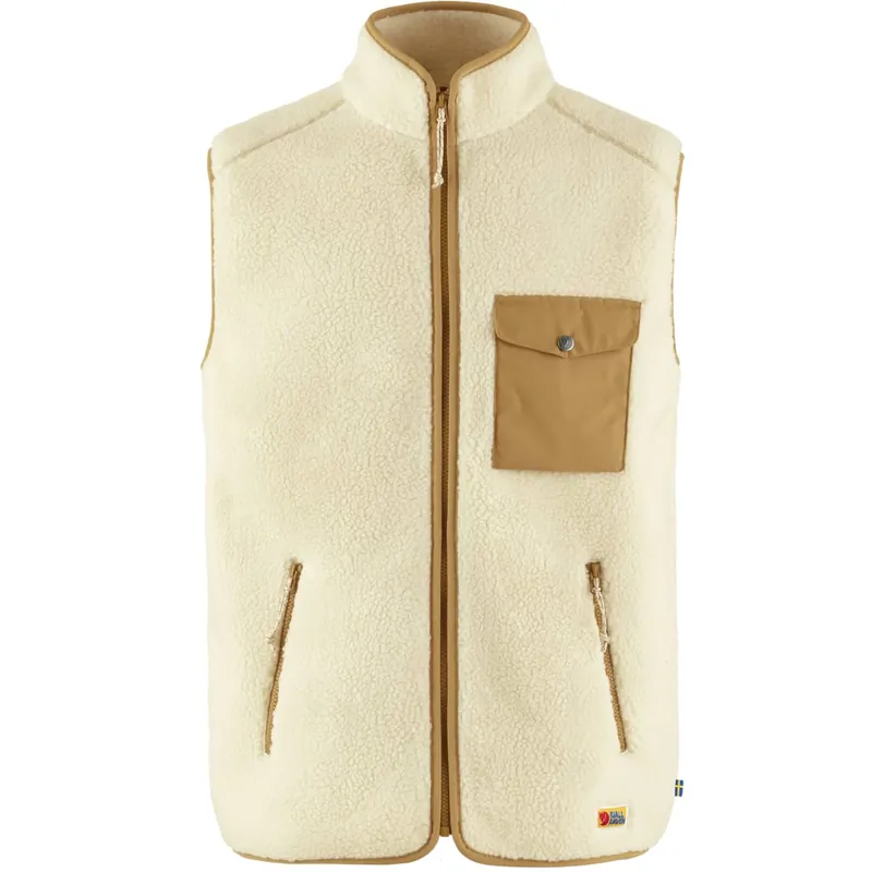Men‘s Vardag Pile Fleece Vest - Chalk White-buckwheat Brown - XL