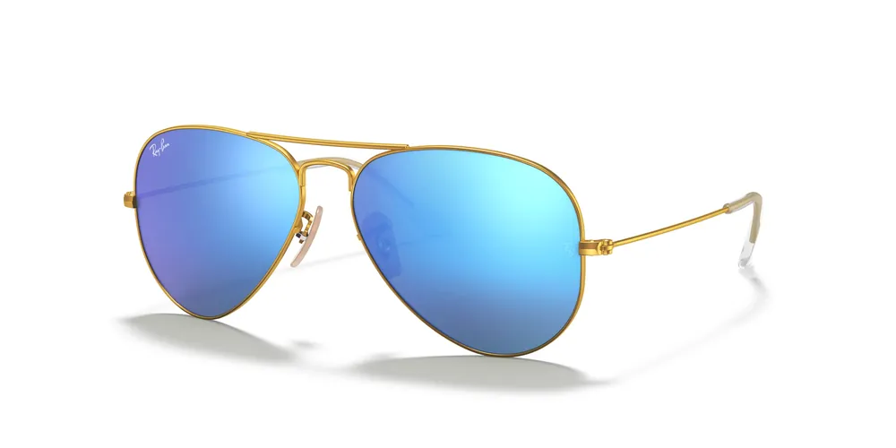 Aviator Large Metal - Matte Gold/blue Mirror Polarized - 58mm