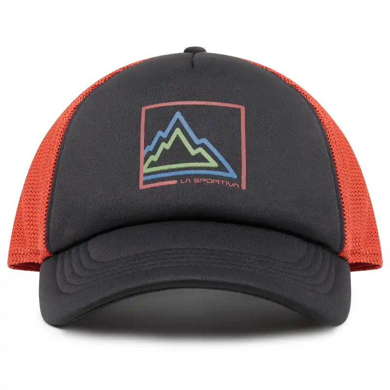 Box Trucker Hat - Black/saffron - rge