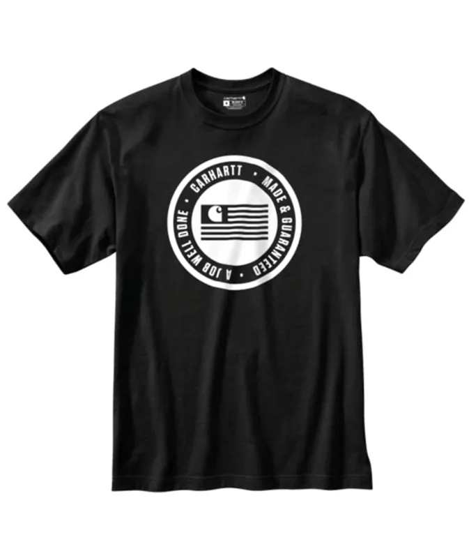 Men‘s Relaxed Fit Midweight Ss Flag Graphic T-shirt - Black - M-REG