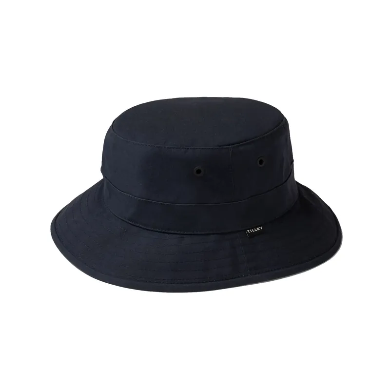 Waxed Cotton Bucket - Navy - Large