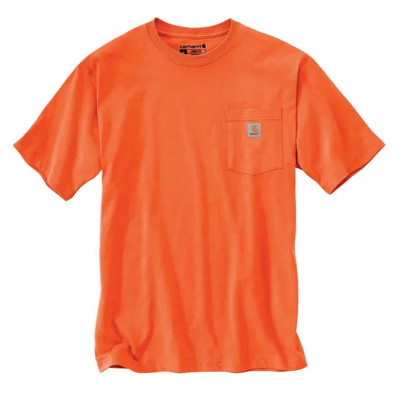 Men‘s Loose Fit Heavyweight Ss Pocket T-shirt - Brite Orange - S-REG