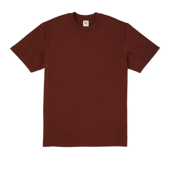 Men‘s Short Sleeve Pioneer Solid One Pocket T-shirt - Brick Red - Small
