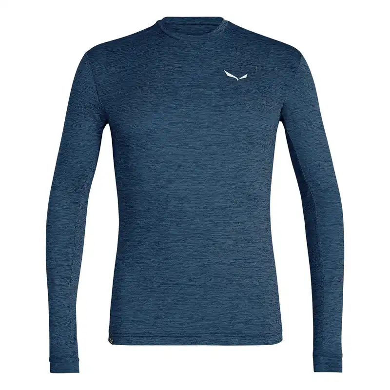 Men‘s Puez Melange Dry Ls T-shirt - Dark Denim Melange - XL
