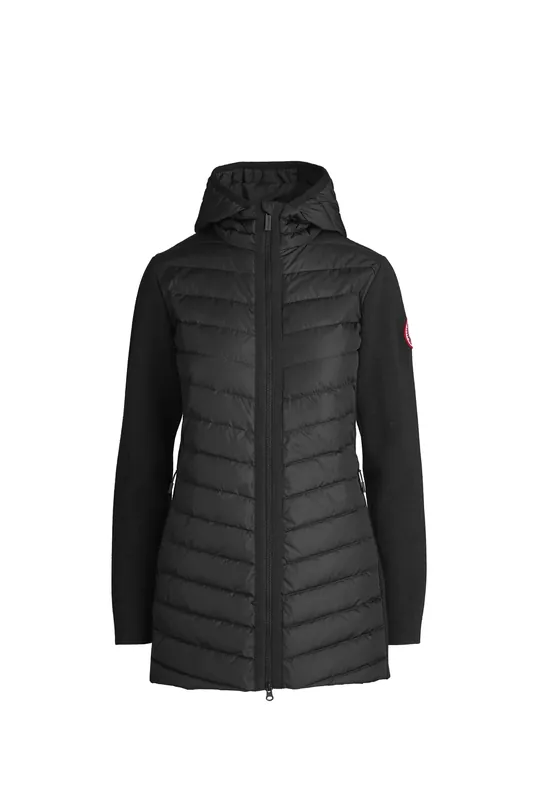 Women‘s Hybridge Knit Hooded Jacket - Black - XS