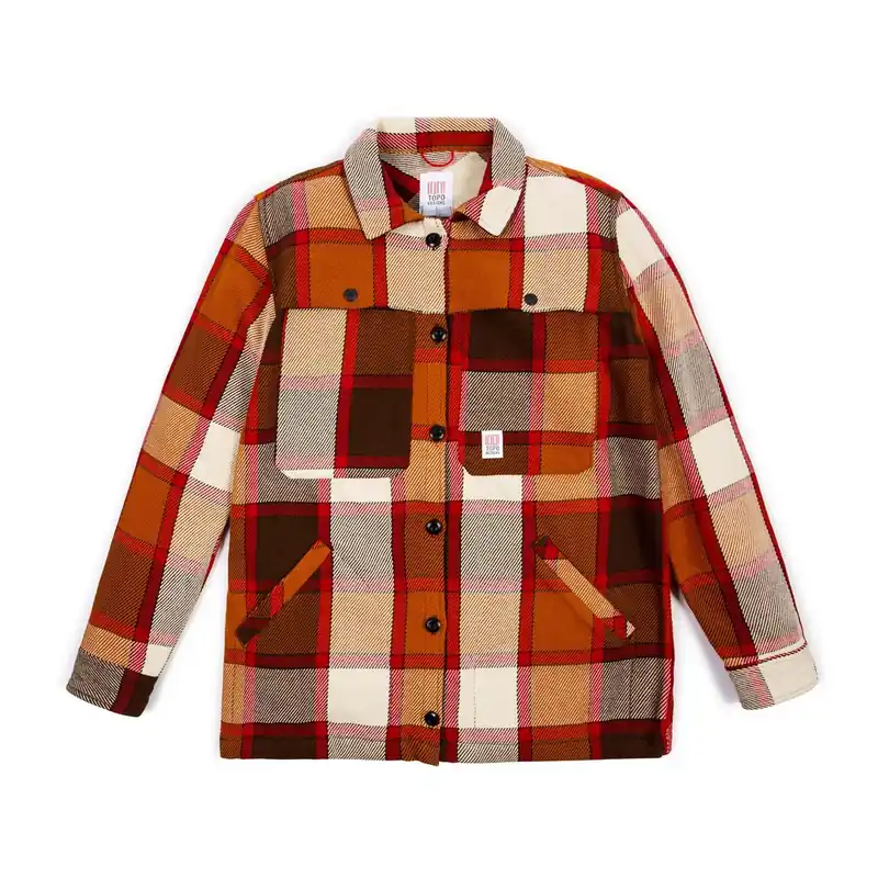 Women‘s Mountain Shirt Jacket - Brown/natural Plaid - Medium